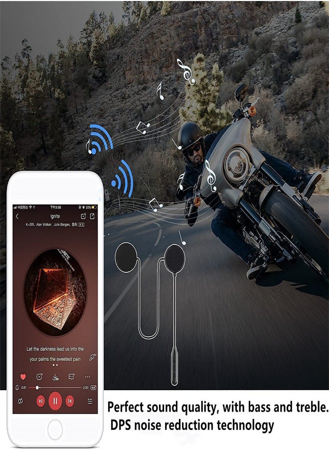 EXCEFORE, Motorcycle Helmet Bluetooth Headset, Waterproof Sports Headset for Outdoor, Speakers Hands Free, Music Call Control, Bluetooth 5.0, 60 Hours Playing time High Sound System