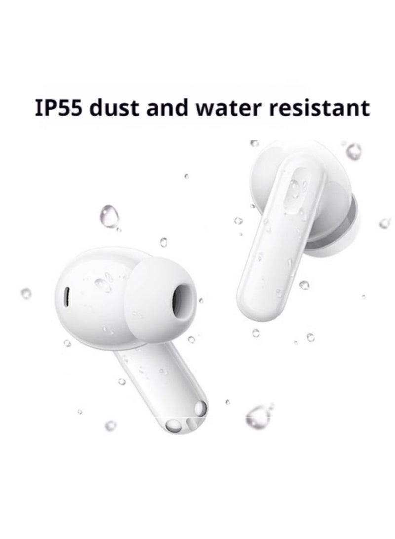 Enco Air4i Wireless Earbuds: 54-Hour Battery Life, IP55 Waterproof, Fast Charge, Dual Device Connectivity – Ultimate Audio Experience White