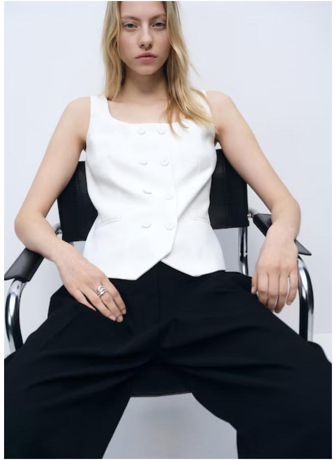 Casual Double-Breasted Suit Waistcoat