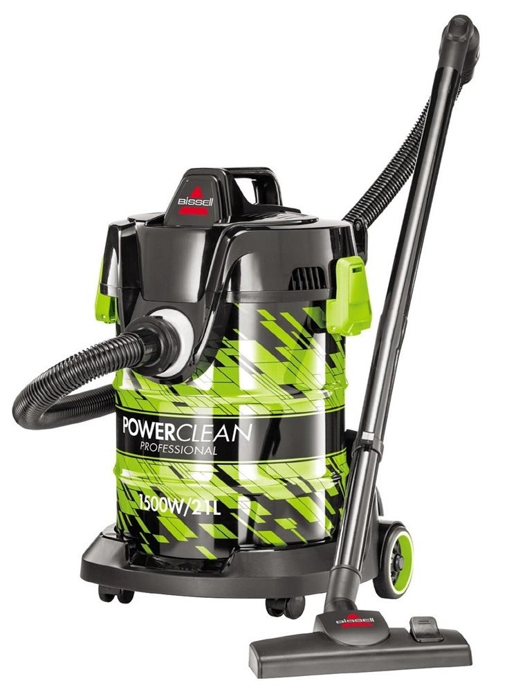 Drum PowerClean 1500W Wet & Dry 21L Vacuum Cleaner 1500 W 2026E Titanium/Lime Green