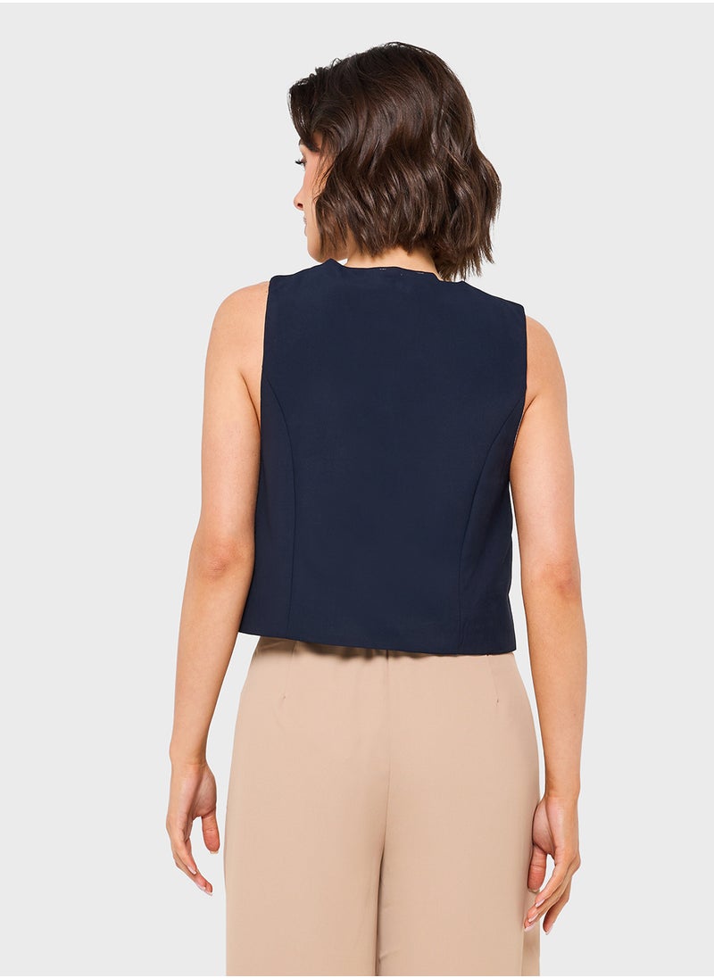 Bow Tie Up Detail Vest