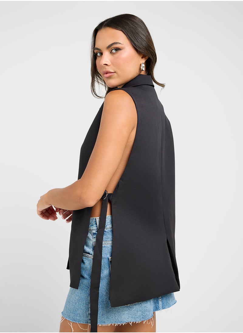 Longline Button Down Vest