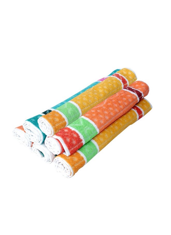 Confidence Soft and Super Absorbent Cotton Face Towel for Men and Women (Set of 6, Multicolor) Big