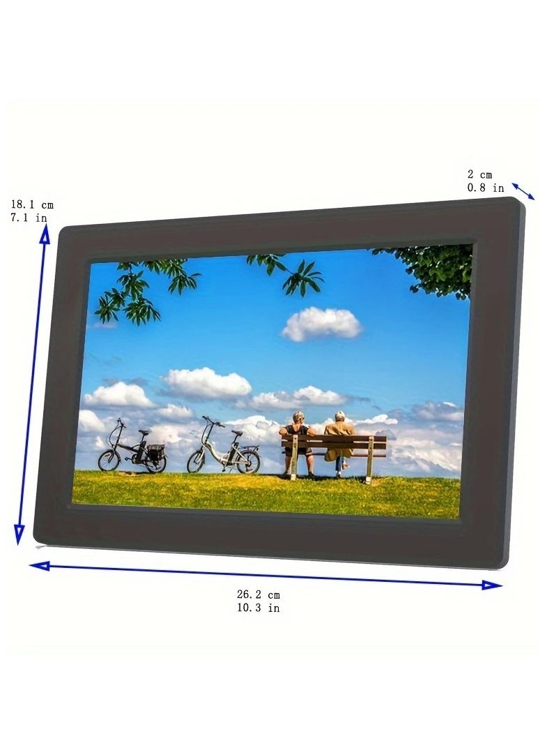 10.1-Inch Wifi Digital Photo Frame with IPS Touchscreen, Featuring 32GB of Built-In Memory, Automatic Rotation for Portraits And Landscapes, And The Ability to Instantly Share Wonderful Moments Anytime And Anywhere Through The Frameo App.