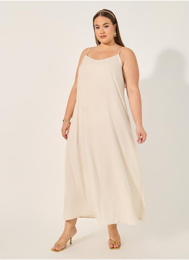 Solid Long Sleeves Shift Maxi Dress
