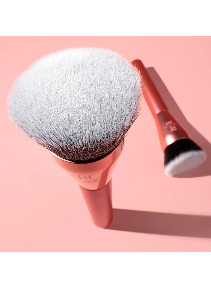 Extra Big Stippling Brush, Large Makeup Brush For Liquid & Cream Foundation, BB Cream, CC Cream, & Skin Tints, XL Oversized Brush, Cruelty-Free, Synthetic Bristles, 1 Count Pink