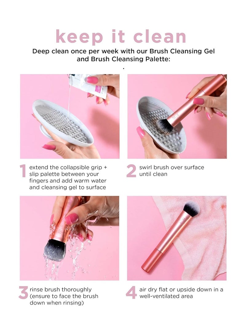Extra Big Stippling Brush, Large Makeup Brush For Liquid & Cream Foundation, BB Cream, CC Cream, & Skin Tints, XL Oversized Brush, Cruelty-Free, Synthetic Bristles, 1 Count Pink