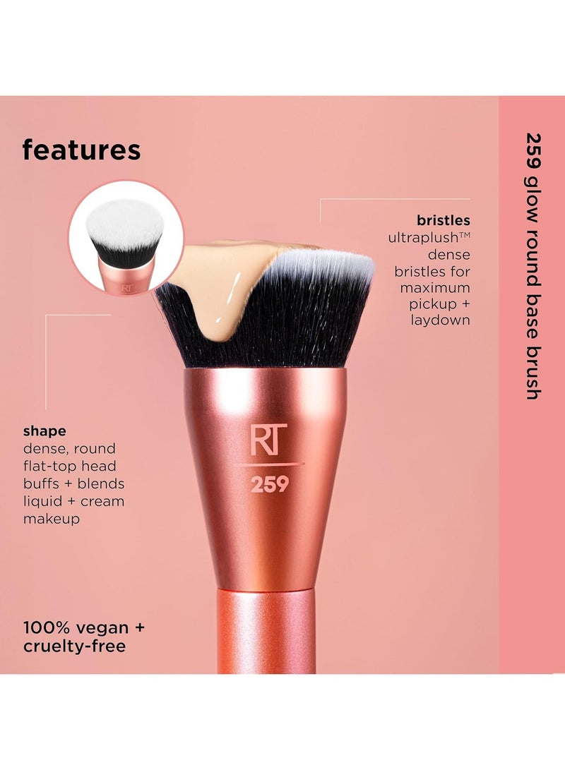 Extra Big Stippling Brush, Large Makeup Brush For Liquid & Cream Foundation, BB Cream, CC Cream, & Skin Tints, XL Oversized Brush, Cruelty-Free, Synthetic Bristles, 1 Count Pink