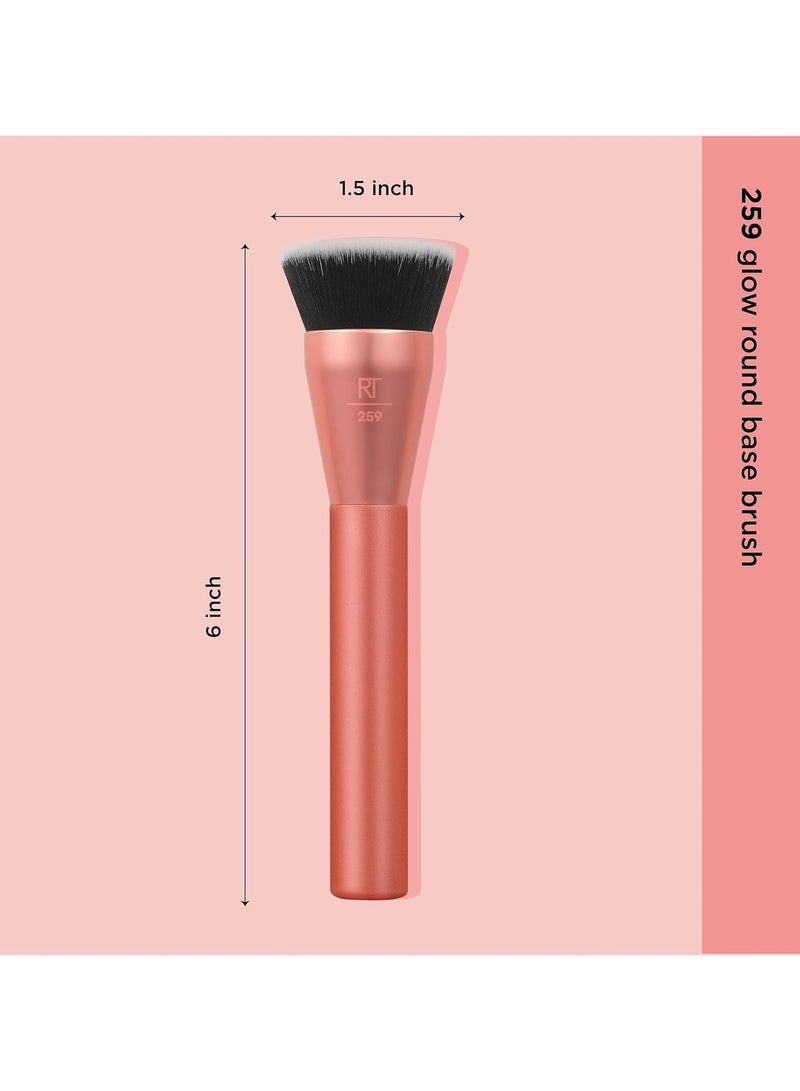 Extra Big Stippling Brush, Large Makeup Brush For Liquid & Cream Foundation, BB Cream, CC Cream, & Skin Tints, XL Oversized Brush, Cruelty-Free, Synthetic Bristles, 1 Count Pink