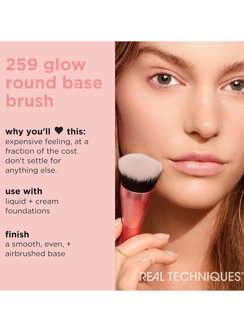Extra Big Stippling Brush, Large Makeup Brush For Liquid & Cream Foundation, BB Cream, CC Cream, & Skin Tints, XL Oversized Brush, Cruelty-Free, Synthetic Bristles, 1 Count Pink