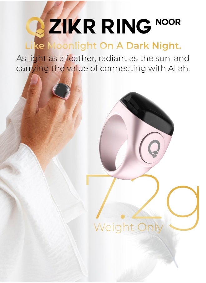 UMEOX iQIBLA Smart Zikr Ring Noor Black 22MM | 5 Prayer Time Reminders | Tasbih Smart Counter | 0.69-inch large screen | iQIBLA Social Life App(Points Redemption,Sleep,Heart Rate,Steps...) | Tracks 9999 counts | iQIBLA Service
