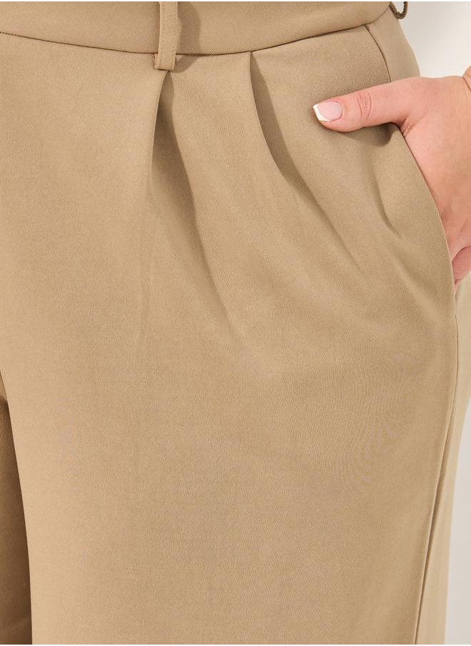 Solid Wide leg tailored trouser