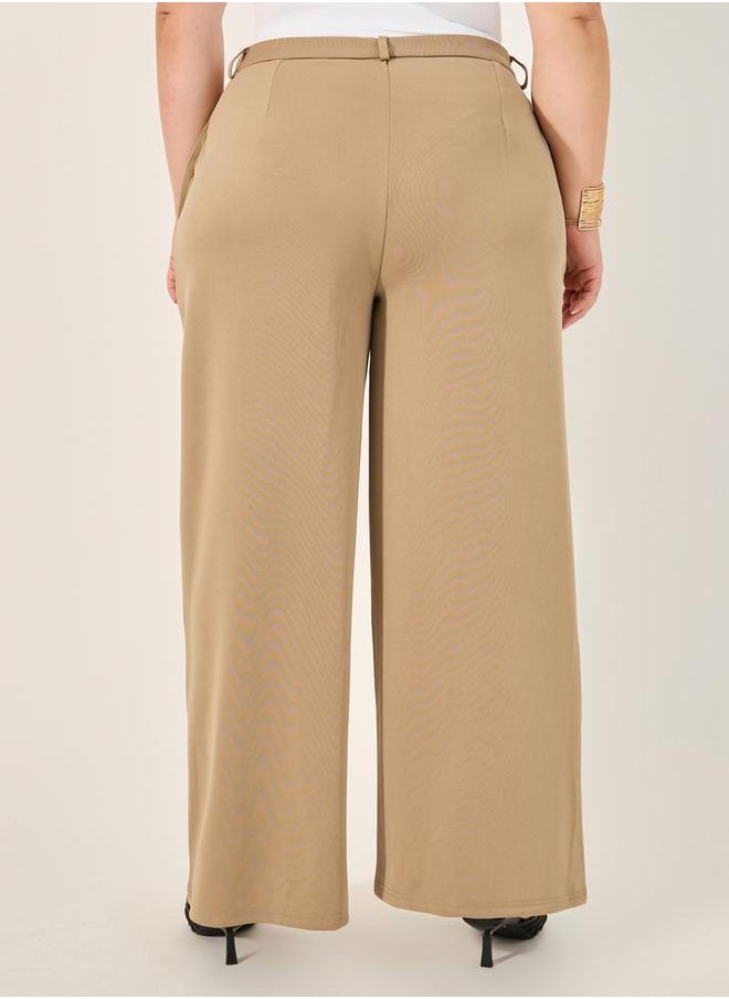 Solid Wide leg tailored trouser