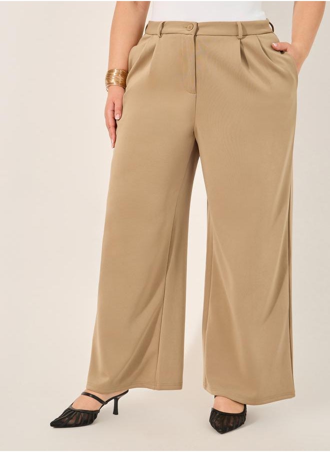 Solid Wide leg tailored trouser