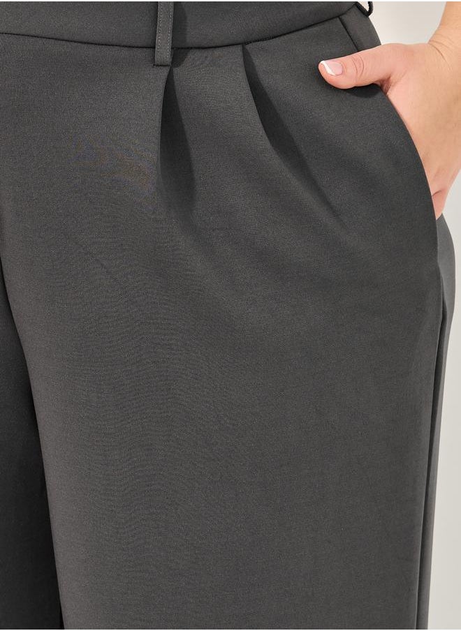 Solid Wide leg tailored trouser