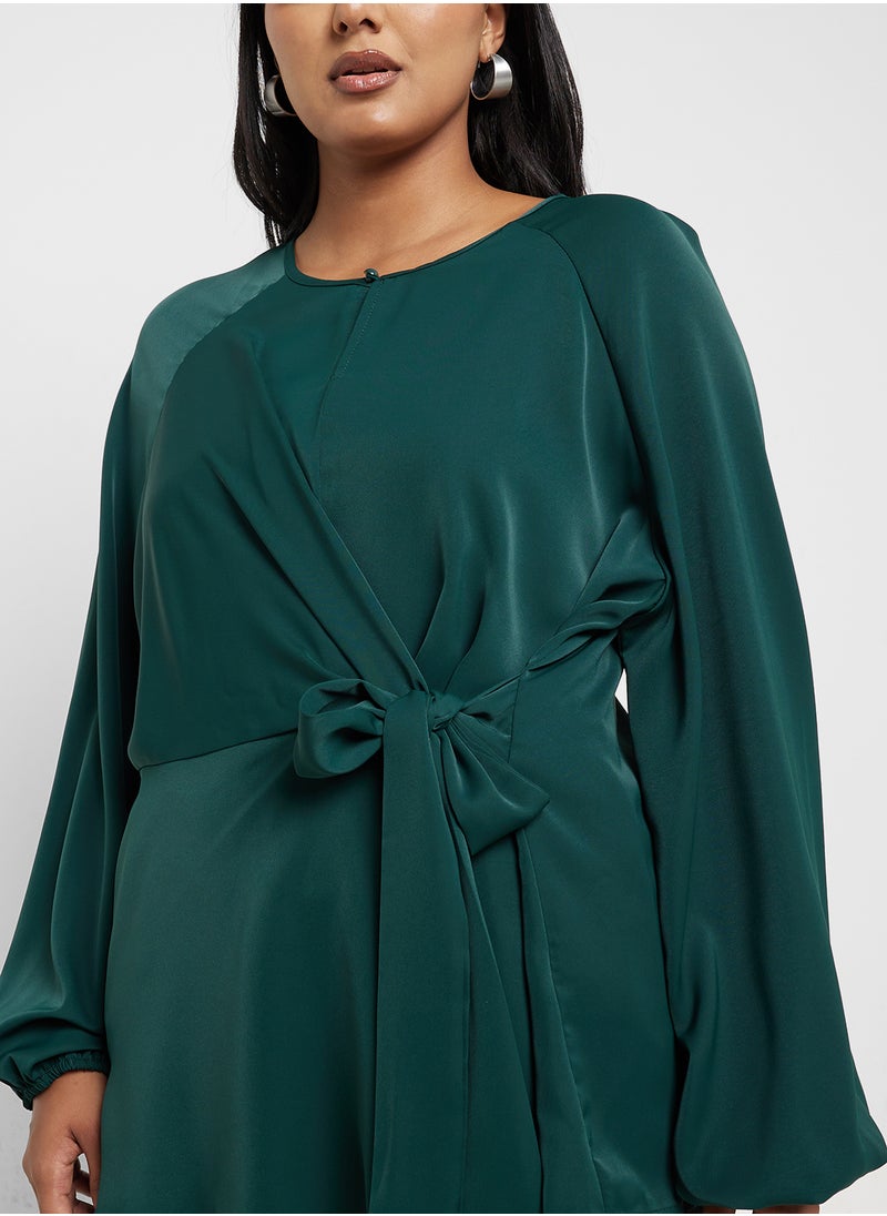 Knotted Belt Detail Blouse