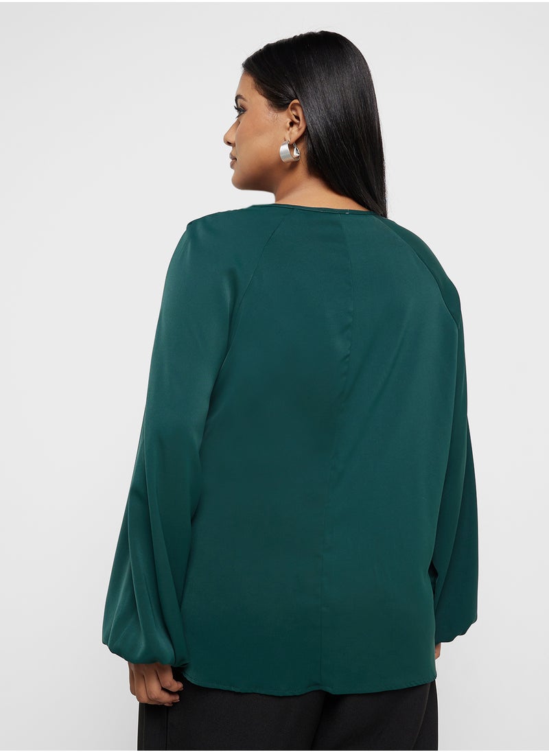 Knotted Belt Detail Blouse
