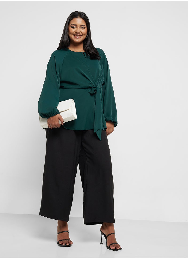 Knotted Belt Detail Blouse