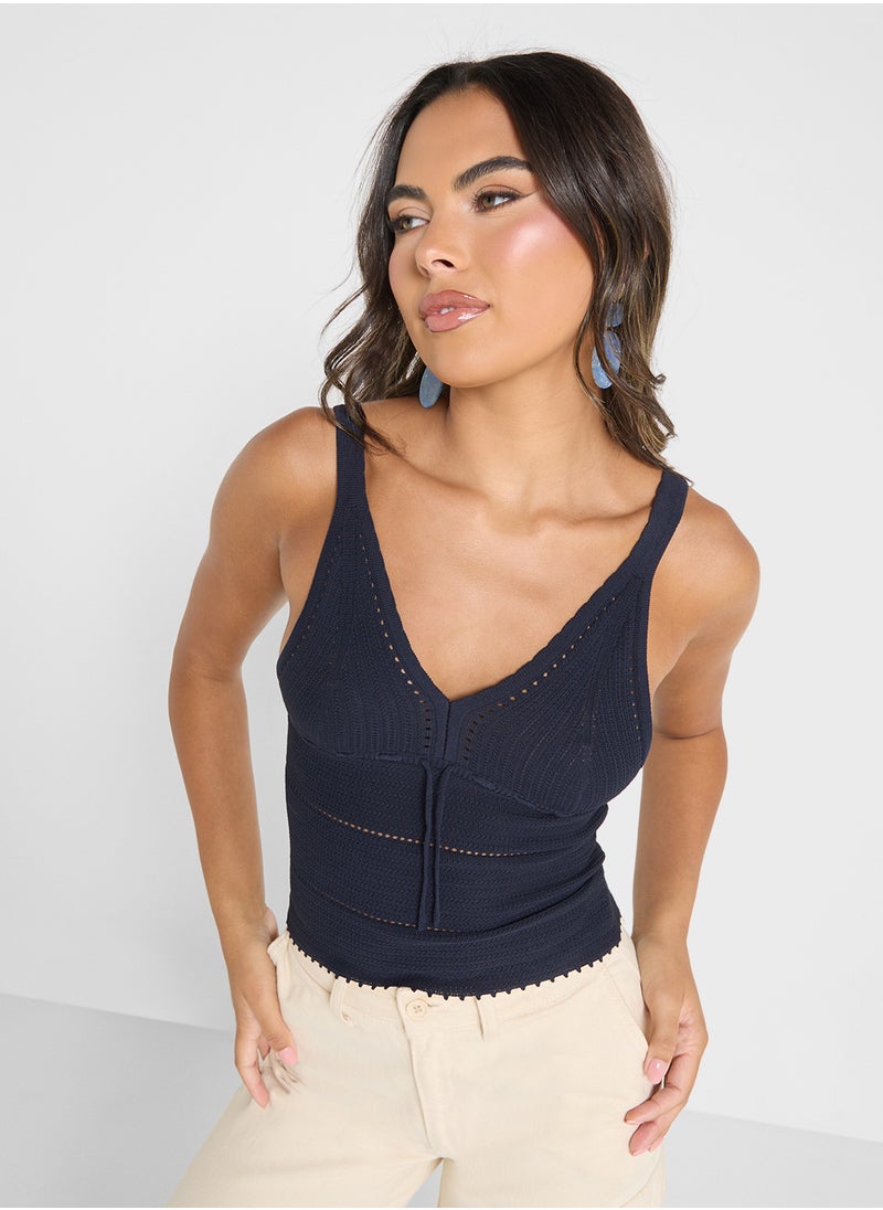 Knitted Crochet Tank Top