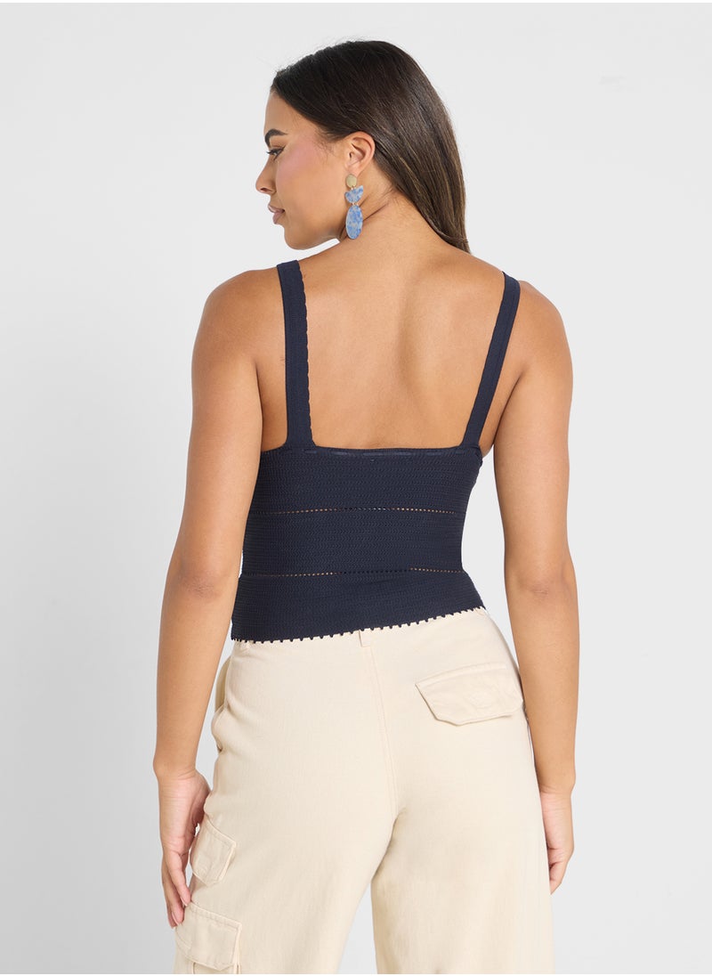 Knitted Crochet Tank Top