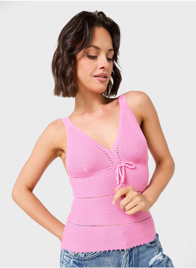 Knitted Crochet Tank Top