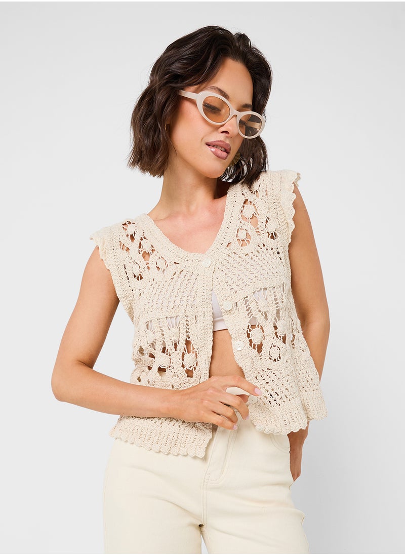 Crochet Button Down Top