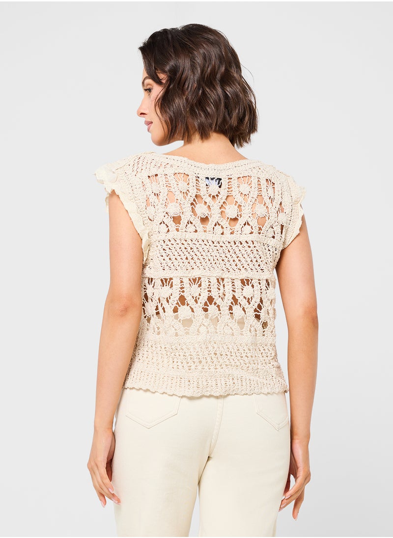 Crochet Button Down Top