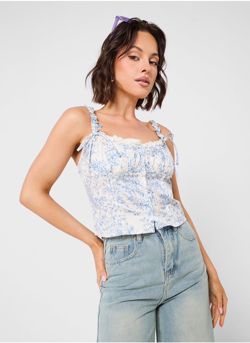 Strappy Corset Style Top With Bow Details