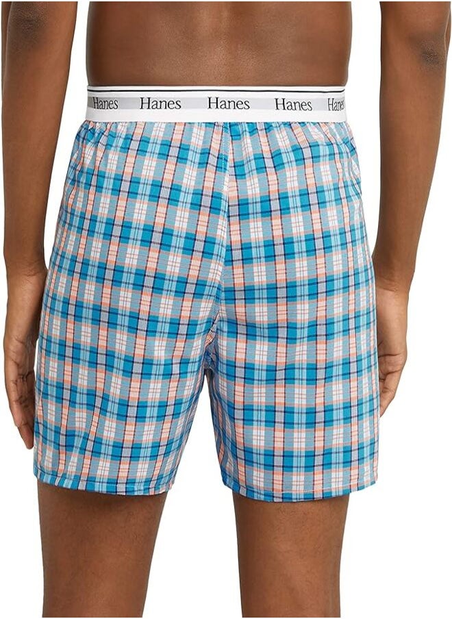 Hanes Originals Men’s Woven Boxer,Moisture-Wicking Underwear, Modern Fit Low Rise, Multipacks
