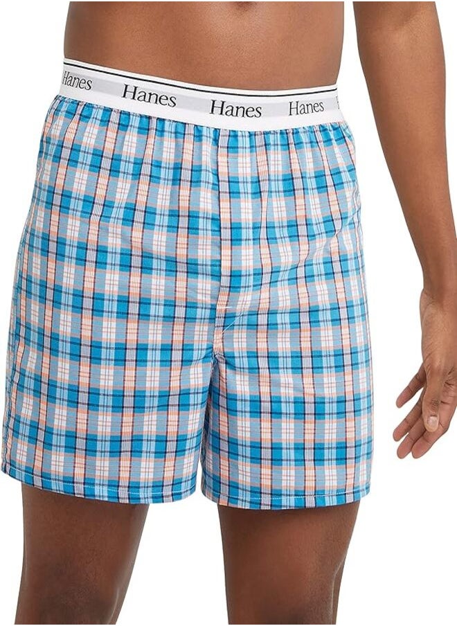 Hanes Originals Men’s Woven Boxer,Moisture-Wicking Underwear, Modern Fit Low Rise, Multipacks