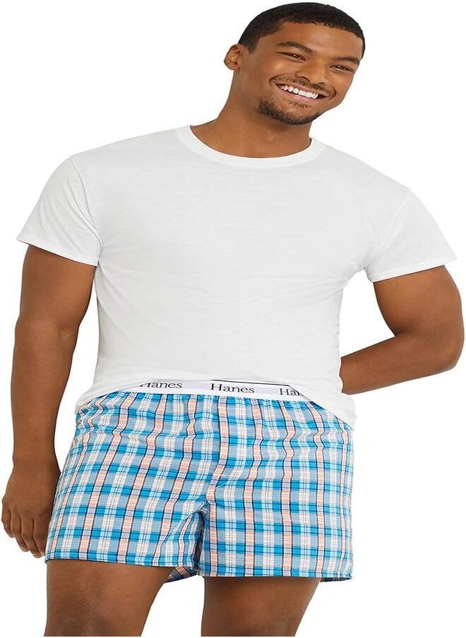 Hanes Originals Men’s Woven Boxer,Moisture-Wicking Underwear, Modern Fit Low Rise, Multipacks