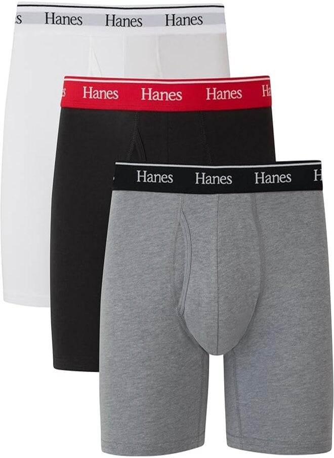 Hanes Originals Men’s Boxer Briefs , Stretch Cotton Moisture-Wicking Underwear, Modern Fit Low Rise, Multipacks