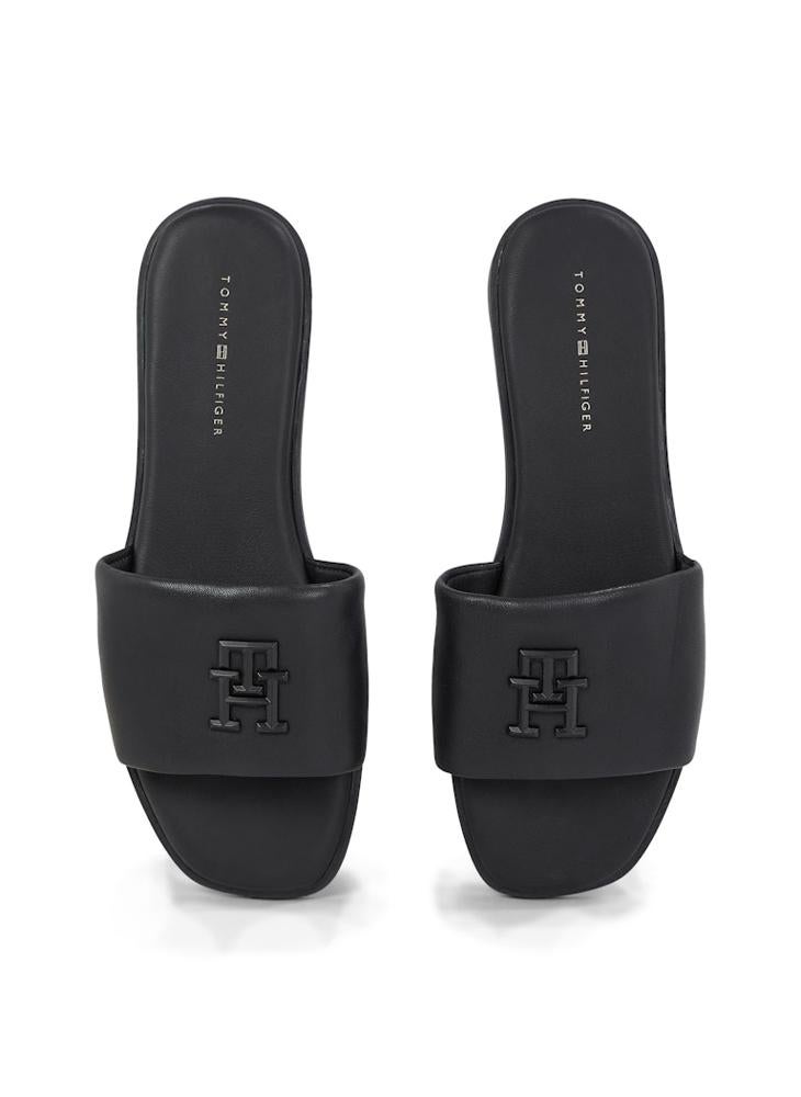 Logo Hardware Leather Mule