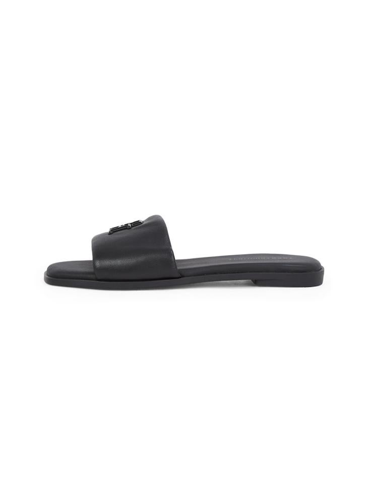 Logo Hardware Leather Mule