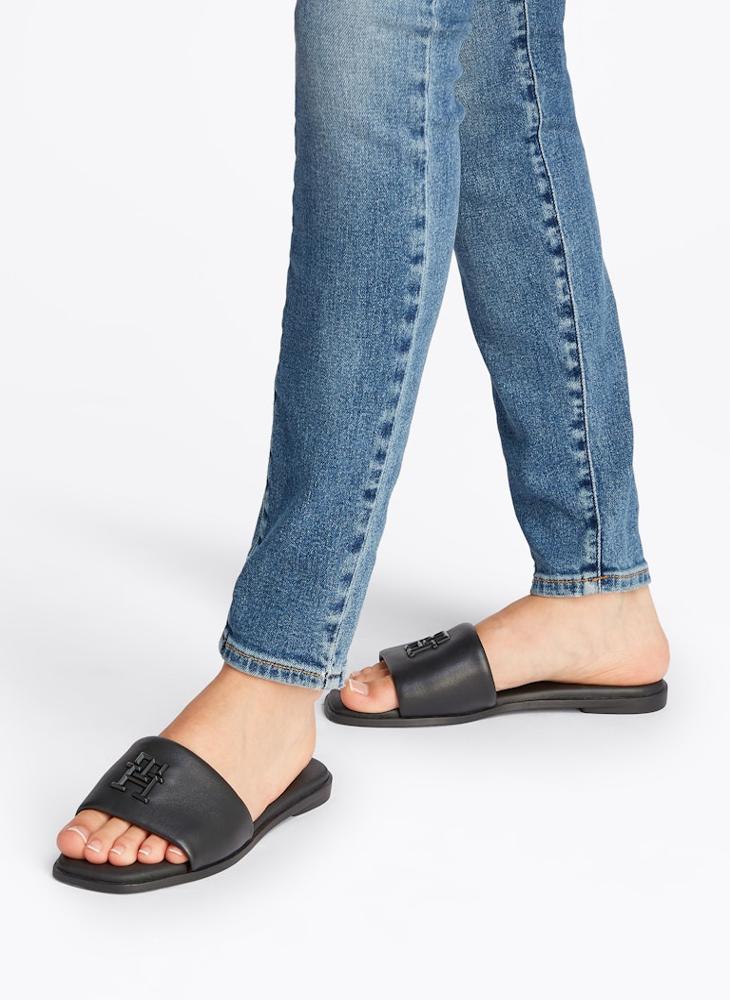 Logo Hardware Leather Mule