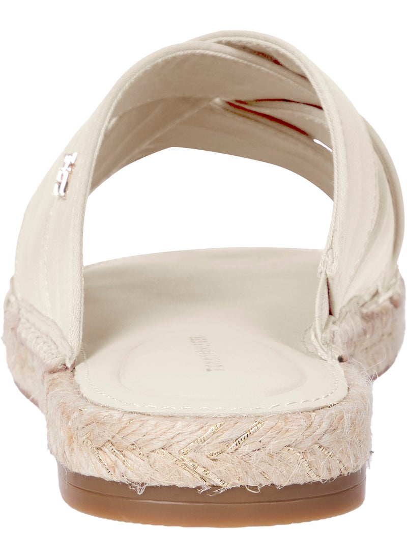 SATIN ESPADRILLE MULES