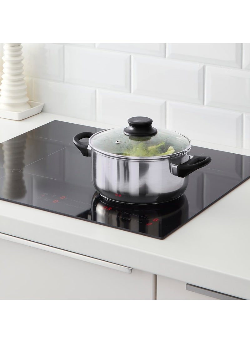 3 Pcs Cookware Set Stainless Steel, Included Pot with Lid 2.8L, Pot With Lid 1.7L, Saucepan 0.9L