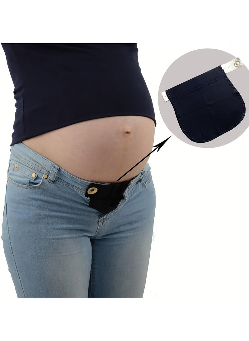 Women's Maternity Elastic Waistband Extender Comfortable Adjustable Belly Support For Pregnancy And Casual Attire