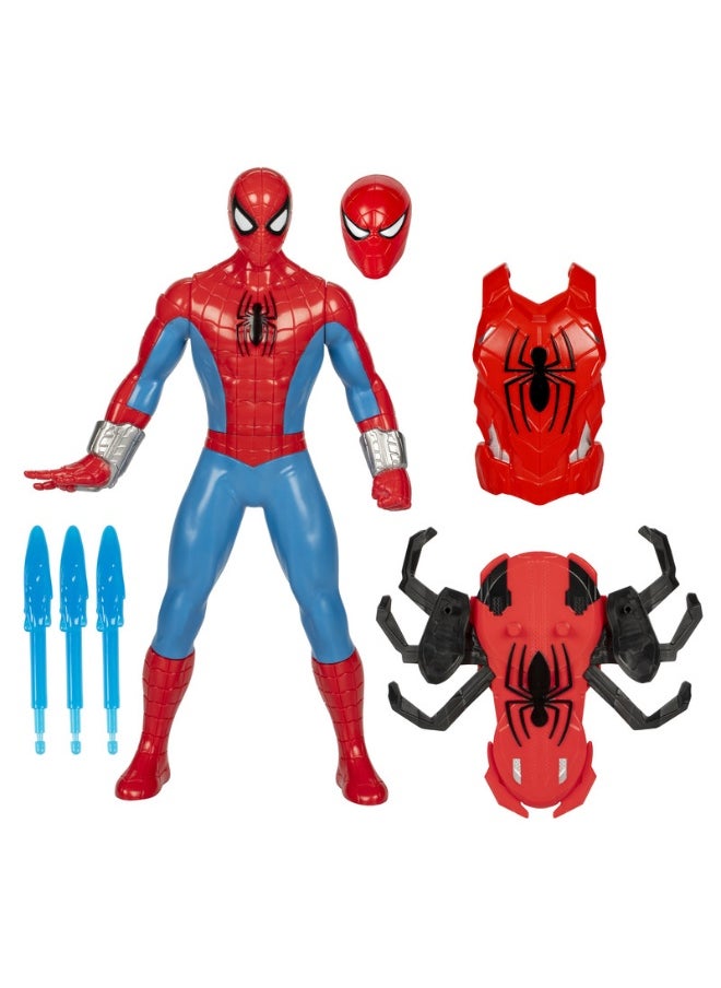 Marvel Spider-Man Thwip Blast Spider-Man Action Figure with Accessories, 11-Inch-Scale Super Hero Toys for Kids Ages 4 and Up