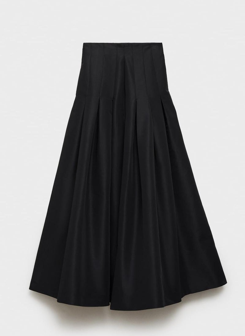 Flared Pleated Detail Skirt