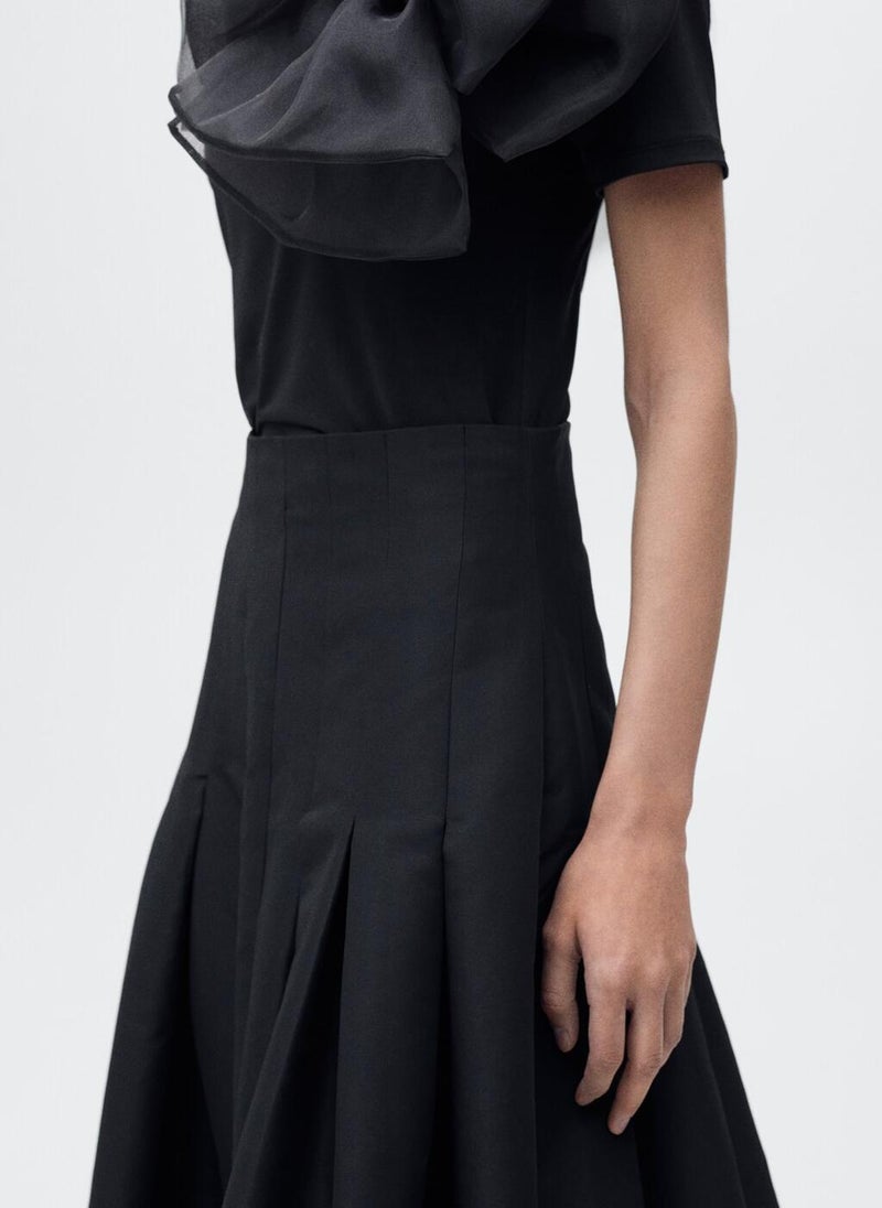 Flared Pleated Detail Skirt