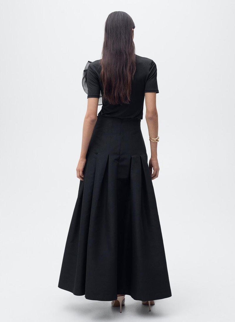 Flared Pleated Detail Skirt