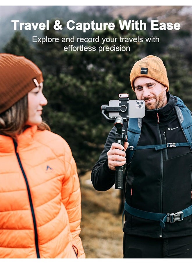 hohem iSteady M6 Kit Gimbal Stabilizer for Smartphone, 3-Axis Phone Gimbal with AI Tracking, Magnetic Fill Light, 18H Long Lasting Battery Stabilizer for iPhone & Android, Ideal for Video Recording
