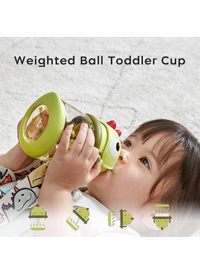 Babycare T-Rex Toby Sippy Cup Bottle for Toddlers – 300ml, White/Cream – BPA-Free, Leak-Proof, Easy-Grip Handles, Spill-Resistant Drinking Cup for Babies and Kids