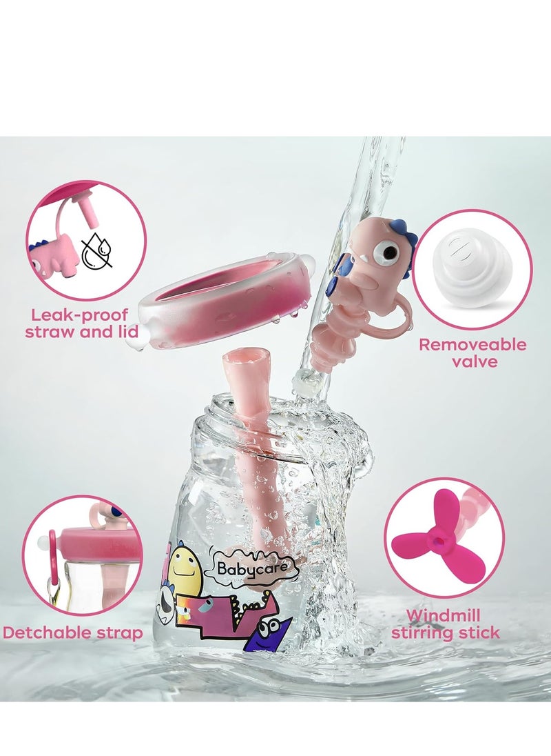 Babycare - T-Rex Toby Sippy Cup, Purple, 500 ml, BPA-Free, Leak-Proof, Non-Toxic, Easy Grip Handle, Safe for Toddlers, Spill-Proof Design, Durable, Portable, Ideal for Baby Feeding