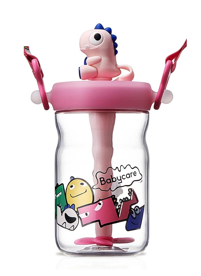 Babycare - T-Rex Toby Sippy Cup, Pink, 500 ml, BPA-Free, Leak-Proof, Non-Toxic, Easy Grip Handle, Safe for Toddlers, Spill-Proof Design, Durable, Portable, Ideal for Baby Feeding