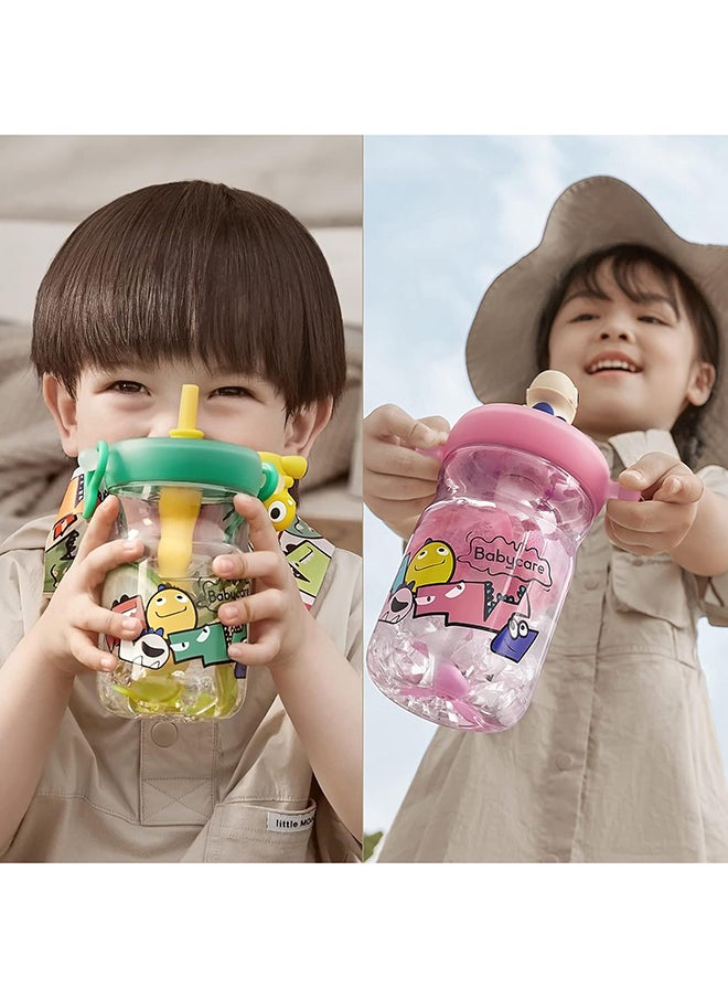 Babycare - T-Rex Toby Sippy Cup, Pink, 500 ml, BPA-Free, Leak-Proof, Non-Toxic, Easy Grip Handle, Safe for Toddlers, Spill-Proof Design, Durable, Portable, Ideal for Baby Feeding