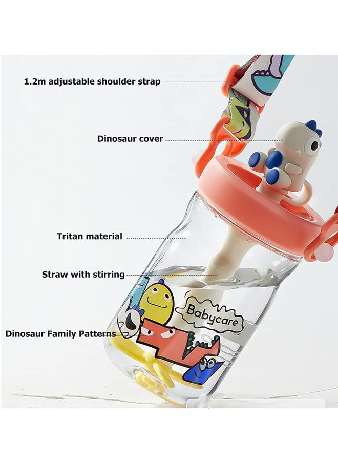 Babycare - T-Rex Toby Sippy Cup, Peach, 500 ml, BPA-Free, Leak-Proof, Non-Toxic, Easy Grip Handle, Safe for Toddlers, Spill-Proof Design, Durable, Portable, Ideal for Baby Feeding