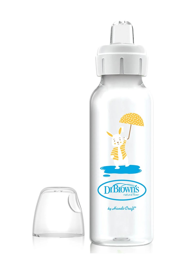 Dr Brown's Milestones Sippy Spout Bottle, 250mL, BPA Free, Leak-Proof - Bunny