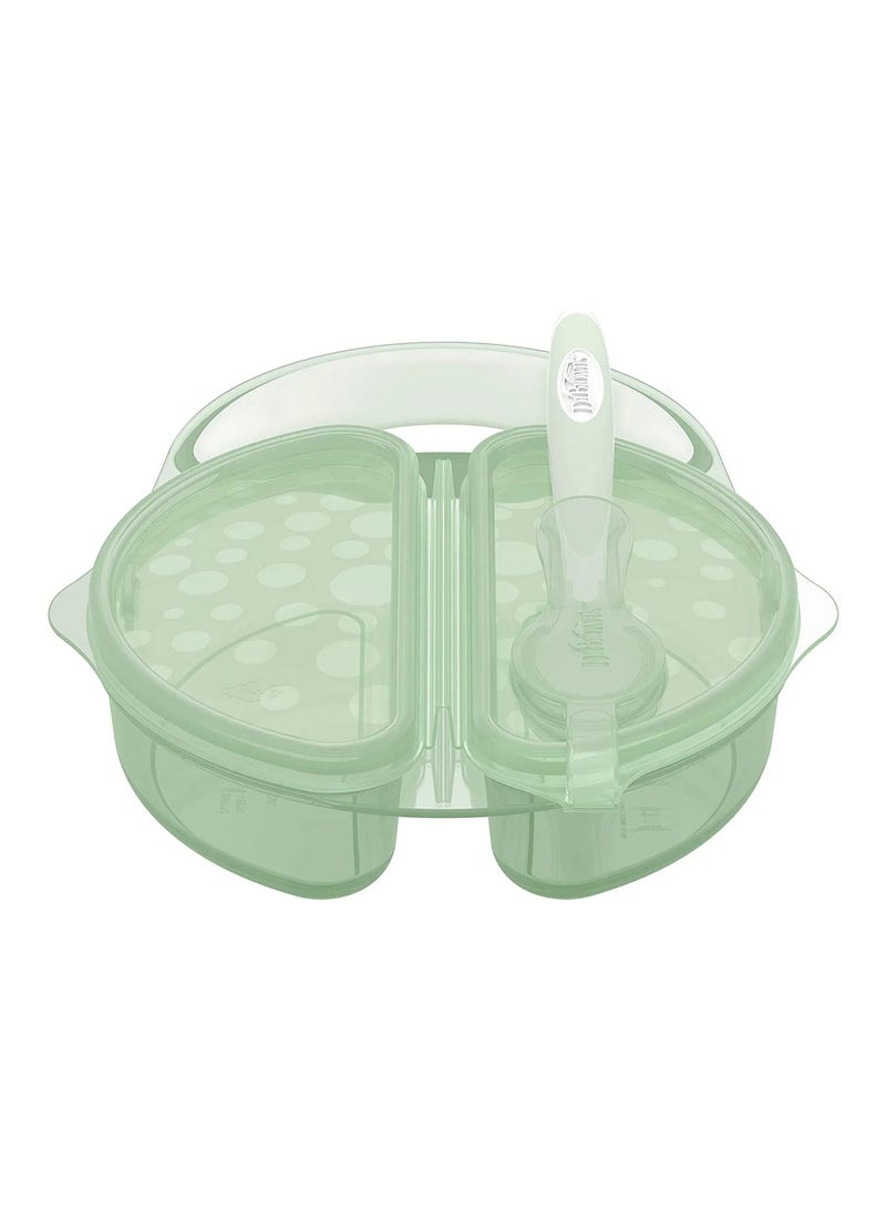 Dr. Brown's Travel Fresh Bowl with Snap-in Spoon - BPA Free, 4M , Teal, 17.7x5.0x26.6 cm, Gently Grabs Every Bite